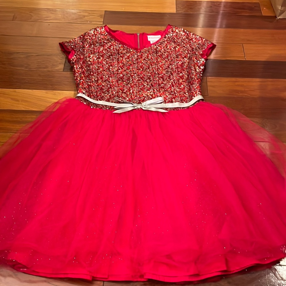 American Girl Red Sequence Dress for Girls with Tulle Size 16